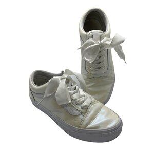 Vans Old Skool Pearl Leather Classic White Shoes VN0A38G1VMG Mens 5 Womens 6.5